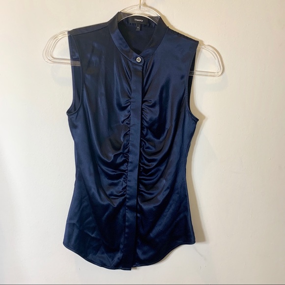 NWT THEORY RUCHED BLOUSE - Picture 3 of 8